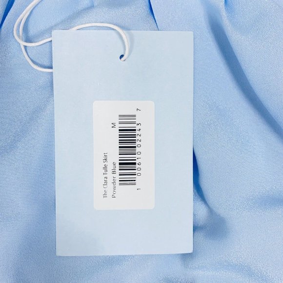 NWT HILL HOUSE HOME Clara Tulle Tiered Mini Skirt sz M Blue Elastic Waist Lined - Picture 10 of 11